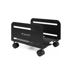 TooQ Soporte para cpu de suelo con ruedas negro