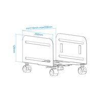 Miniatura 4 de TooQ Soporte para cpu de suelo con ruedas negro