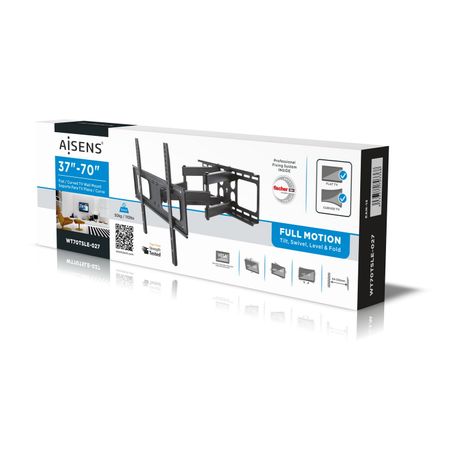 Aisens - Soporte Pro Giratorio, Inclinable y Nivelable Para Monitor/Tv 37-70 Pulgadas Negro - Imagen 3 de 10 Aisens - Soporte Pro Giratorio, Inclinable y Nivelable Para Monitor/Tv 37-70 Pulgadas Negro - Imagen 3 de 10