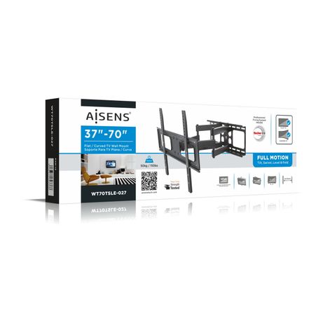 Aisens - Soporte Pro Giratorio, Inclinable y Nivelable Para Monitor/Tv 37-70 Pulgadas Negro - Imagen 4 de 10 Aisens - Soporte Pro Giratorio, Inclinable y Nivelable Para Monitor/Tv 37-70 Pulgadas Negro - Imagen 4 de 10