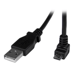 Cable Adaptador 2m USB A Macho a Micro USB B Macho Acodado en angulo h