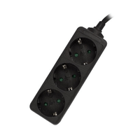Miniatura 1 de EWENT REGLETA DE 3 TOMAS SHUCKO 16A COLOR NEGRO