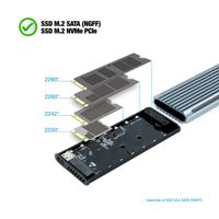 Miniatura 5 de CAJA SSD TOOQ M.2 TQE-2221G USB3.1 GEN2 NGFF/NVME GRIS RGB