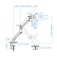 Miniatura 7 de SOPORTE MESA MONITOR/TV TOOQ DB4032TNR-W 17´´/32´´ MAX.9KG BLANCO 1 BRAZO