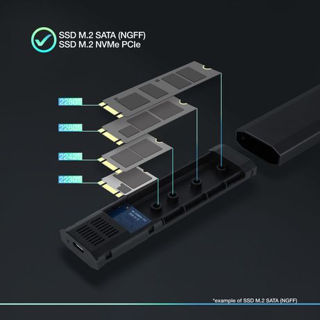 CAJA SSD TOOQ M.2 TQE-2223B USB3.1 GEN2 NGFF/ NVME NEGRO - Imagen 4 de 11 CAJA SSD TOOQ M.2 TQE-2223B USB3.1 GEN2 NGFF/ NVME NEGRO - Imagen 4 de 11
