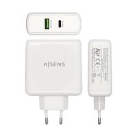 Miniatura 3 de AISENS Cargador 48 W, 1x USB-C PD3.0 30 W, 1x USB-A QC3.0 18 W, Blanco