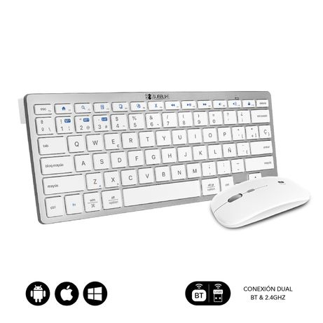 TECLADO + RATON INALAMBRICO SUBBLIM PLATEADO / BLANCO - Imagen 2 de 7 TECLADO + RATON INALAMBRICO SUBBLIM PLATEADO / BLANCO - Imagen 2 de 7