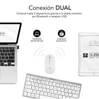 Miniatura 3 de TECLADO + RATON INALAMBRICO SUBBLIM PLATEADO / BLANCO