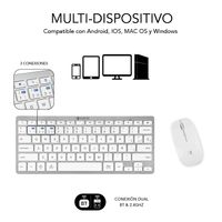 Miniatura 4 de TECLADO + RATON INALAMBRICO SUBBLIM PLATEADO / BLANCO