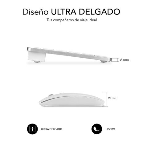 TECLADO + RATON INALAMBRICO SUBBLIM PLATEADO / BLANCO - Imagen 5 de 7 TECLADO + RATON INALAMBRICO SUBBLIM PLATEADO / BLANCO - Imagen 5 de 7