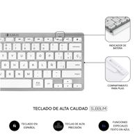 Miniatura 6 de TECLADO + RATON INALAMBRICO SUBBLIM PLATEADO / BLANCO