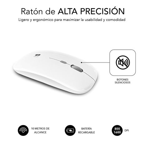 TECLADO + RATON INALAMBRICO SUBBLIM PLATEADO / BLANCO - Imagen 7 de 7 TECLADO + RATON INALAMBRICO SUBBLIM PLATEADO / BLANCO - Imagen 7 de 7