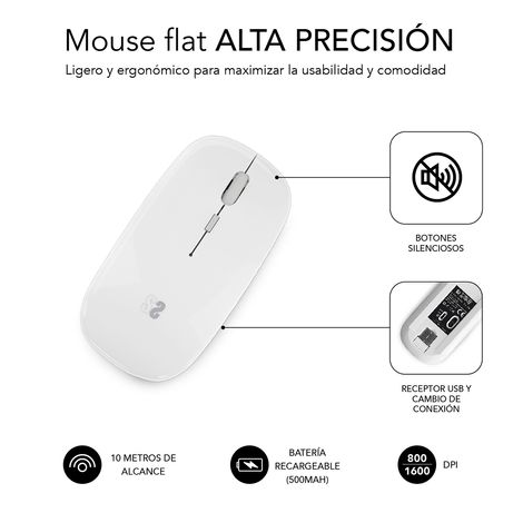 RATON SUBBLIM INALAMBRICO BLUETOOTH BLANCO - Imagen 5 de 5 RATON SUBBLIM INALAMBRICO BLUETOOTH BLANCO - Imagen 5 de 5
