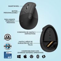 Miniatura 4 de LIFT LEFT VERTICAL ERGO MOUSE - GRAPHITE / BLACK - EM EA
