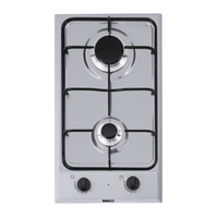 Miniatura 1 de ENCIMERA MODULAR A GAS NATURAL BEKO HDCG 32220 FX 2 ZONAS DE COCCION ANCHO 30 CM
