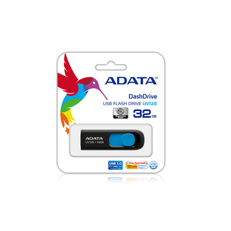 ADATA Lapiz Usb UV128 128GB USB 3.2 Negro/Azul - Imagen 1 de 4 ADATA Lapiz Usb UV128 128GB USB 3.2 Negro/Azul - Imagen 1 de 4