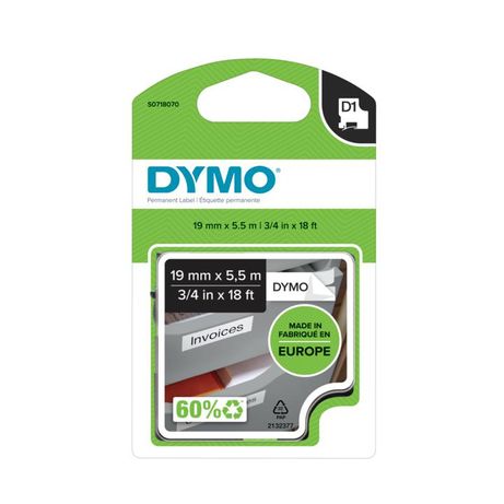 CINTA ROTULADORA D1 19MMX5.5M POLIESTER NEGRO/BLANCO DYMO S0718070 - Imagen 13 de 14 CINTA ROTULADORA D1 19MMX5.5M POLIESTER NEGRO/BLANCO DYMO S0718070 - Imagen 13 de 14