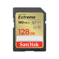 Miniatura 1 de SANDISK EXTREME 128GB SDXC MEMORY CARD + 1 YEAR RESCUEPRO DELUXE UP TO 180MB/S & 90MB/S READ/WRITE SPEEDS, UHS-I, CLASS 10, U3