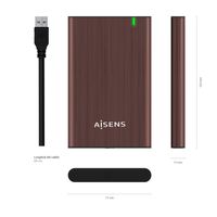 Miniatura 6 de Aisens - Caja Externa 2,5" Ase-2525Bwn 9.5Mm Sata A Usb 3.0/Usb3.1 Gen