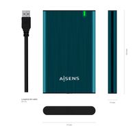 Miniatura 6 de Aisens - Caja Externa 2,5" Ase-2525Bwn 9.5Mm Sata A Usb 3.0/Usb3.1 Gen