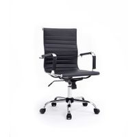 Miniatura 3 de SILLA DE OFICINA EQUIP RESPALDO MEDIO COLOR NEGRO RECUBRIMIENTO PU DE ALTA CALIDAD ERGONOMICA