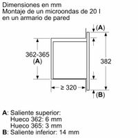 Miniatura 4 de HORNO MICROONDAS INTEGRABLE BALAY 3CG5142X3 20 LITROS CON GRILL INOX