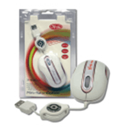 Miniatura 1 de RATON 3FREE OPTICO MINI RETRACTIL BLANCO/ROSA