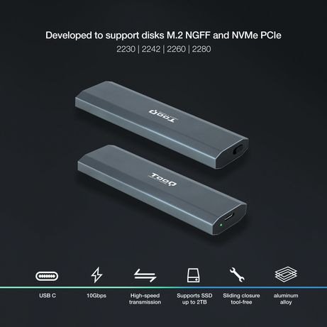 CAJA SSD TOOQ M.2 TQE-2223G USB3.1 GEN2 NGFF/NVME GRIS - Imagen 3 de 11 CAJA SSD TOOQ M.2 TQE-2223G USB3.1 GEN2 NGFF/NVME GRIS - Imagen 3 de 11