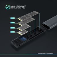 Miniatura 4 de CAJA SSD TOOQ M.2 TQE-2223G USB3.1 GEN2 NGFF/NVME GRIS