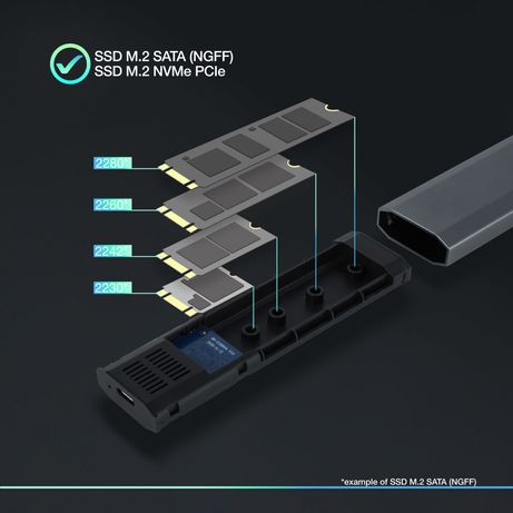 CAJA SSD TOOQ M.2 TQE-2223G USB3.1 GEN2 NGFF/NVME GRIS - Imagen 4 de 11 CAJA SSD TOOQ M.2 TQE-2223G USB3.1 GEN2 NGFF/NVME GRIS - Imagen 4 de 11