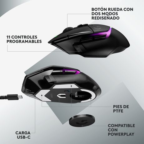 RATON INALAMBRICO LOGITECH G G502 X PLUS LIGHTSPEED RGB - NEGRO - Imagen 8 de 10 RATON INALAMBRICO LOGITECH G G502 X PLUS LIGHTSPEED RGB - NEGRO - Imagen 8 de 10