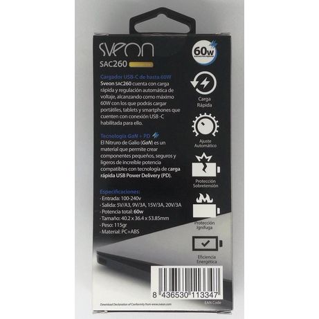 SAC260 CARGADOR VIAJE USB TIPOC 60 W - Imagen 3 de 5 SAC260 CARGADOR VIAJE USB TIPOC 60 W - Imagen 3 de 5