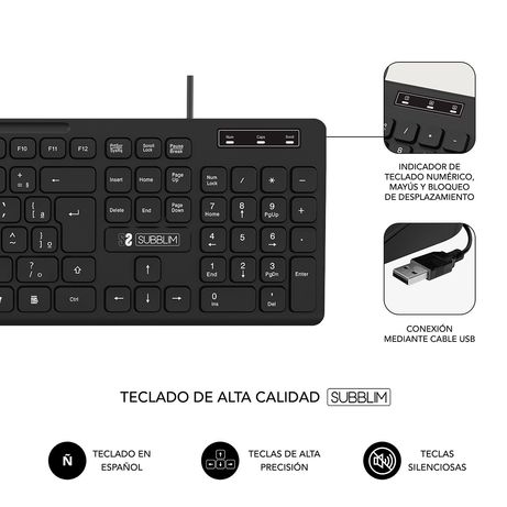 COMBO SUBBLIM BUSINESS SLIM SILENCIOSO CON CABLE - Imagen 5 de 6 COMBO SUBBLIM BUSINESS SLIM SILENCIOSO CON CABLE - Imagen 5 de 6
