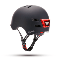 Miniatura 1 de YOUIN CASCO CON LED FRONTAL Y TRASERO NEGRO  (TALLA L)