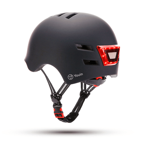 YOUIN CASCO CON LED FRONTAL Y TRASERO NEGRO (TALLA L) - Imagen 1 de 3 YOUIN CASCO CON LED FRONTAL Y TRASERO NEGRO (TALLA L) - Imagen 1 de 3