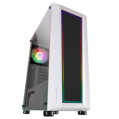 MARS GAMING  MC-ART Blanco Caja PC Gaming ATX Doble Cristal Templado Dibujable ARGB 12 Modos Ventilador 12cm RGB Blanco