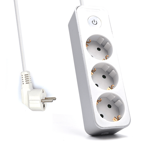 Regleta de alimentacion multiple welly enjoy 3 salidas schuko 16a con interruptor de encendido apagado blanco plateado WY13163 - Imagen 1 de 3 Regleta de alimentacion multiple welly enjoy 3 salidas schuko 16a con interruptor de encendido apagado blanco plateado WY13163 - Imagen 1 de 3