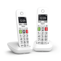Miniatura 1 de TELEFONO FIJO INALAMBRICO GIGASET E290 DUO TECLAS GRANDES Y PANTALLA DE ALTA VISIBILIDAD 150 CONTACTOS BLANCO