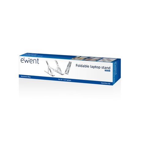 SOPORTE PLEGABLE PORTATIL EWENT EW1266 10"/15.6" 6POSICIONES ALUMINIO - Imagen 2 de 4 SOPORTE PLEGABLE PORTATIL EWENT EW1266 10"/15.6" 6POSICIONES ALUMINIO - Imagen 2 de 4