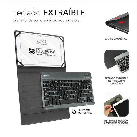 FUNDA Y TECLADO TABLET 10.1´´ SUBBLIM BLUETOOTH RED - Imagen 4 de 6 FUNDA Y TECLADO TABLET 10.1´´ SUBBLIM BLUETOOTH RED - Imagen 4 de 6