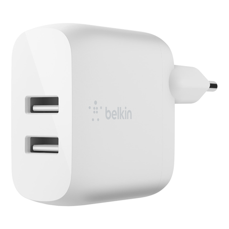 CARGADOR DOMÉSTICO BELKIN WCB002VFWH DOBLE USB-A BOOST CHARGE 12Wx2 COLOR BLANCO - Imagen 1 de 4 CARGADOR DOMÉSTICO BELKIN WCB002VFWH DOBLE USB-A BOOST CHARGE 12Wx2 COLOR BLANCO - Imagen 1 de 4