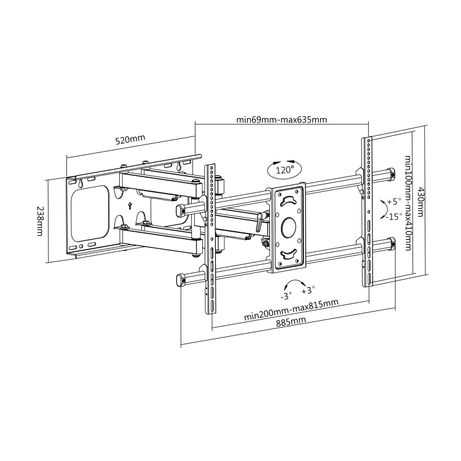 SOPORTE TV PARED 37"-90" EQUIP 650324 INCLINABLE/GIRATORIO - Imagen 11 de 12 SOPORTE TV PARED 37"-90" EQUIP 650324 INCLINABLE/GIRATORIO - Imagen 11 de 12