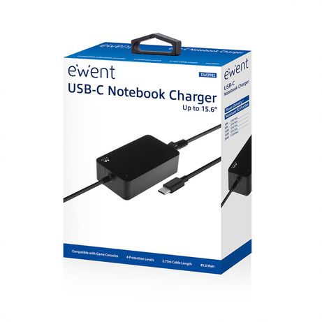 CARGADOR EWENT 45W USB-C PARA PORTATIL - Imagen 2 de 6 CARGADOR EWENT 45W USB-C PARA PORTATIL - Imagen 2 de 6