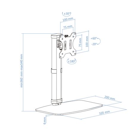 Tooq DB1127TN-B Soporte mesa monitor/tv 17-27 - Imagen 10 de 13 Tooq DB1127TN-B Soporte mesa monitor/tv 17-27 - Imagen 10 de 13