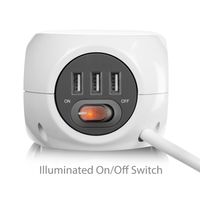 Miniatura 4 de EWENT EW3939 REGLETA CUBO 3 TOMAS/3 USB BLANCO