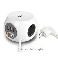 Miniatura 5 de EWENT EW3939 REGLETA CUBO 3 TOMAS/3 USB BLANCO