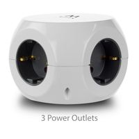 Miniatura 8 de EWENT EW3939 REGLETA CUBO 3 TOMAS/3 USB BLANCO