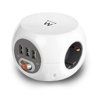 Miniatura 9 de EWENT EW3939 REGLETA CUBO 3 TOMAS/3 USB BLANCO