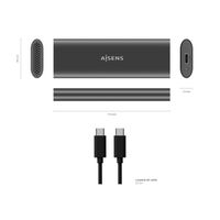 Miniatura 6 de AISENS ASM2-015GR caja para disco duro externo Caja externa para unidad de estado sólido (SSD) Gris M.2