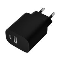 Miniatura 3 de LEOTEC CARGADOR 20W CARGA RAPIDA 1 USB TIPO-C PD 1 USB-A NEGRO